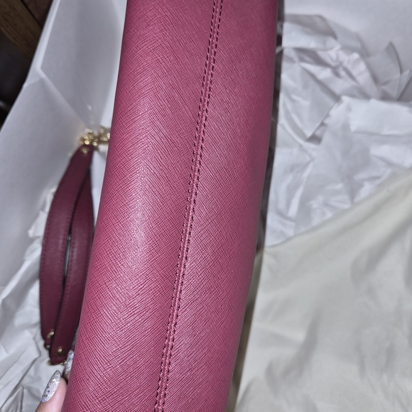 Michael Kors Plum Shoulder Bag with Gold Accents - Picture 3 of 16